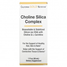  California Gold Nutrition Choline Silica Complex 30 