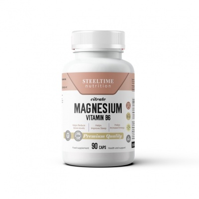 Витамины Steeltime Nutrition Magnesium Citrate + B6 90 капсул